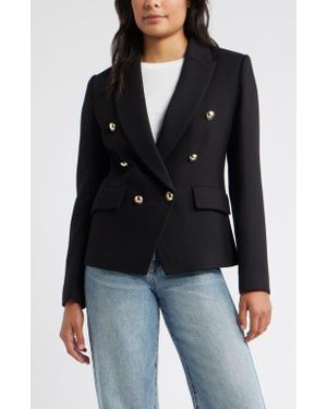 Caslon Double Breasted Twill Blazer - Black