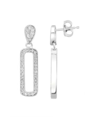 Effy Pavé Diamond Open Link Drop Earrings - White