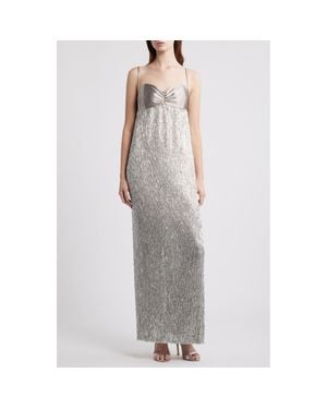 Black Halo Berri Sequin Gown - Gray