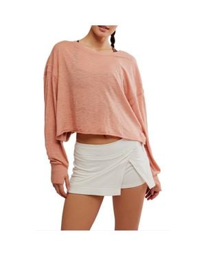 Free People My Time Layer Open Back Crop Top - Red