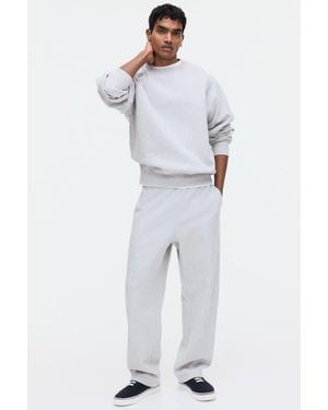 H&M Relaxed-Fit Interlock Sweatpants - Gray
