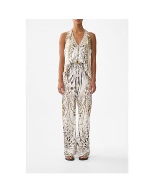 CAMILLA Bias Cut Drawstring Pant - Metallic