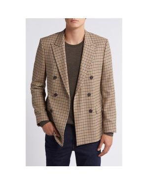 HUGO Arti Extra Slim Fit Houndstooth Stretch Sport Coat - Brown