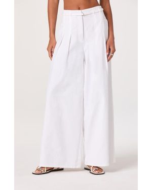 Astr Aiden Belted Wide Leg Pants - White