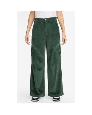 Nike Chicago Wide Leg Cotton Corduroy Cargo Pants - Green