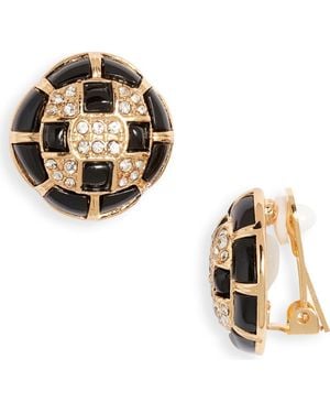 Kenneth Jay Lane Button Clip-On Earrings - Metallic
