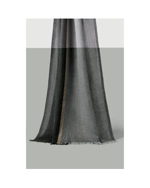 Brunello Cucinelli Cashmere And Silk Color Block Scarf - Gray
