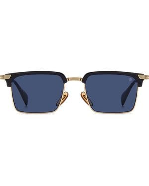David Beckham Db 1227/G/S/Us 54Mm Rectangular Sunglasses - Blue