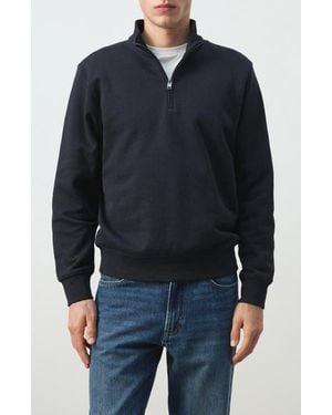 Mango Quarter Zip Pullover - Blue