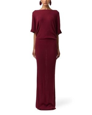 Naked Wardrobe Open Back Knit Maxi Dress - Red