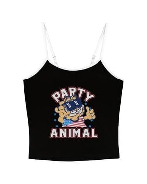Garfield Juniors Cat Party Animal Tank Top - Black
