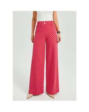 Betabrand Classic High Waist Dpyp Dress Pant Yoga Pants Wide Leg - Red