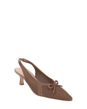 Pelle Moda Beliz Slingback Pointed Toe Kitten Heel Pump - Brown