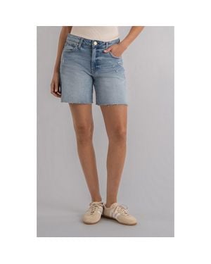 Kut From The Kloth Hailey Raw Hem High Waist Denim Bermuda Shorts - Blue
