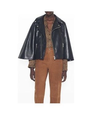AS by DF Faith Recycled Leather Moto Cape - Blue