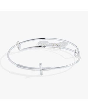 ALEX AND ANI Cross Inline Bangle - White