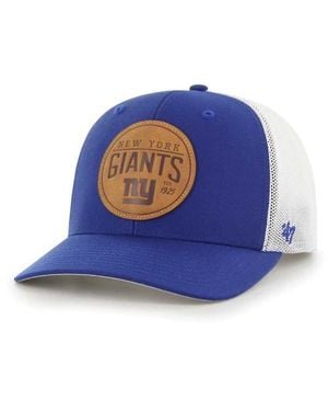 '47 New York Giants Leather Head Flex Hat - Blue