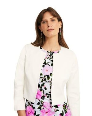 Hobbs Elize Cropped 3/4 Sleeve Occasion Jacket - White