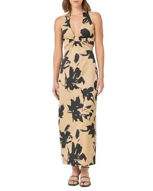 Endless Rose Floral Cutout O-Ring Maxi Dress - Multicolor