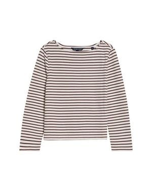 Veronica Beard Hovey Stripe Stretch Cotton Boat Neck Top - Multicolor