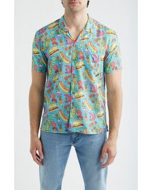 Boardies Barbecue Print Camp Shirt - Blue