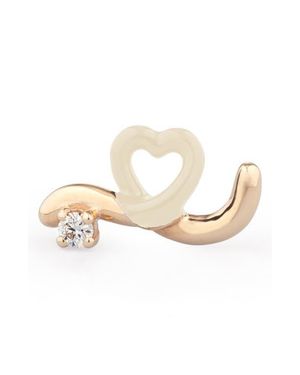 Bea Bongiasca Enamel & Diamond Single Stud Earring - White
