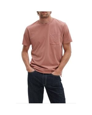 Rag & Bone Classic Fit Garment Dye Pocket T-Shirt - Red