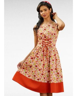 ModCloth Boardwalk Corset Dress - Orange
