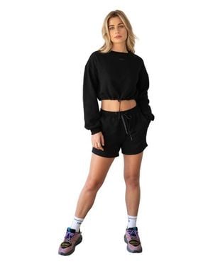 Rebody Active Rebody Puff Sleeve Crop Sweatshirt - Black