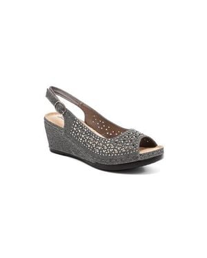 Lady Couture Anita, Slingback Wedge - Gray