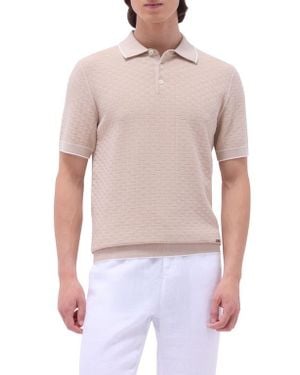 Bugatchi Tipped Contrast Collar Polo Sweater - Red