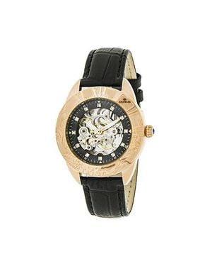 Empress Godiva Automatic Mop Leather-Band Watch - Metallic