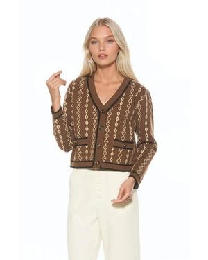 Alexia Admor Briar Collegiate Contrast Trim Cardigan - Brown