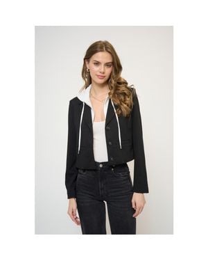 Central Park West Cropped Fitted Dickey Jacket - Black
