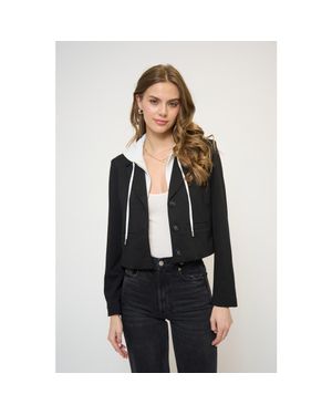 Central Park West Cropped Fitted Dickey Jacket - Black