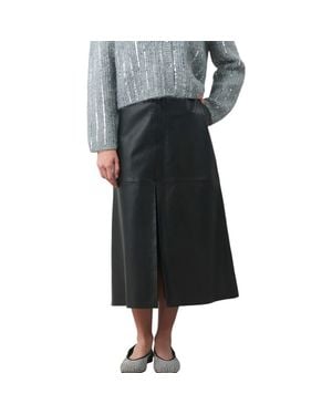 Velez Efos Leather Pencil Skirt - Black
