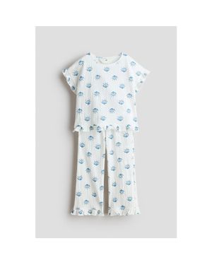 H&M 2-Piece Frill-Trimmed Set - Blue
