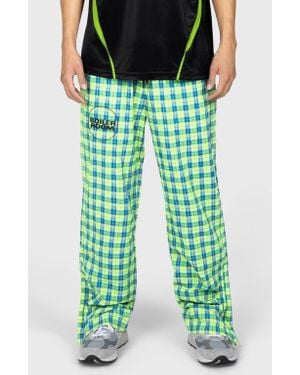 Pleasures X Boiler Room Practice Plaid Track Pants - Green