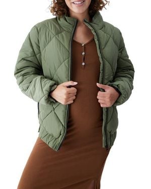 Ingrid & Isabel Maternity Puffer Jacket - Green