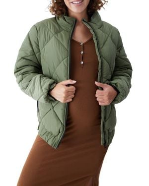 Ingrid & Isabel Maternity Puffer Jacket - Green