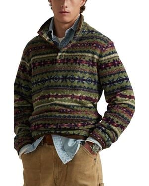 Polo Ralph Lauren Fair Isle-Inspired Fleece Pullover - Black