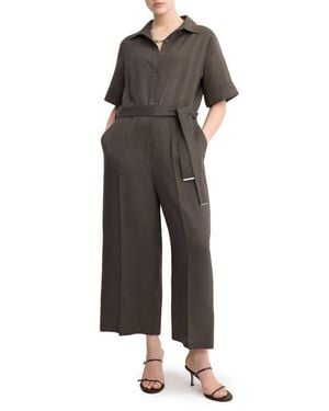 Mango Lyocell Button-Up Jumpsuit - Black
