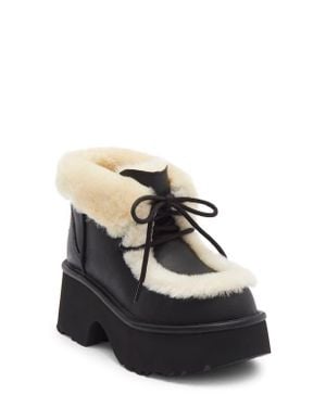 UGG Esmee Genuine Shearling Detail Lace-Up Boot - Black