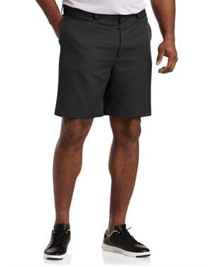 Oak Hill by DXL Waist-Relaxer Microfiber Shorts - Black