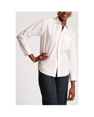 Frances Valentine Perfect Button Down Cotton Poplin - White