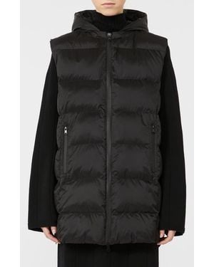 MM by Max Mara Lodola Hooded Quilted Vest - Black
