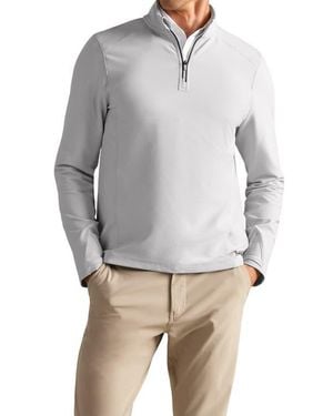 Rhone Covert Rib Quarter Zip Pullover - Gray