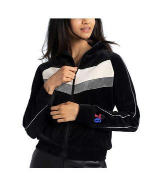 Lusso Philadelphia 76Ers Nixie Chevron Color-Block Raglan Full-Zip Track Jacket - Black