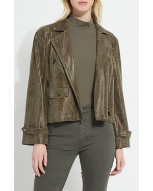 Lyssé Emory Faux Leather Moto Jacket - Green