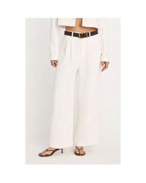 GOOD AMERICAN Luxe High Waist Ankle Wide Leg Pants - White